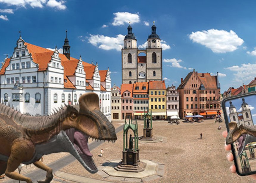Dinos auf dem Wittenberger Marktplatz