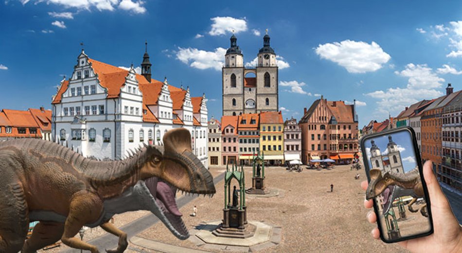 Dinos auf dem Wittenberger Marktplatz