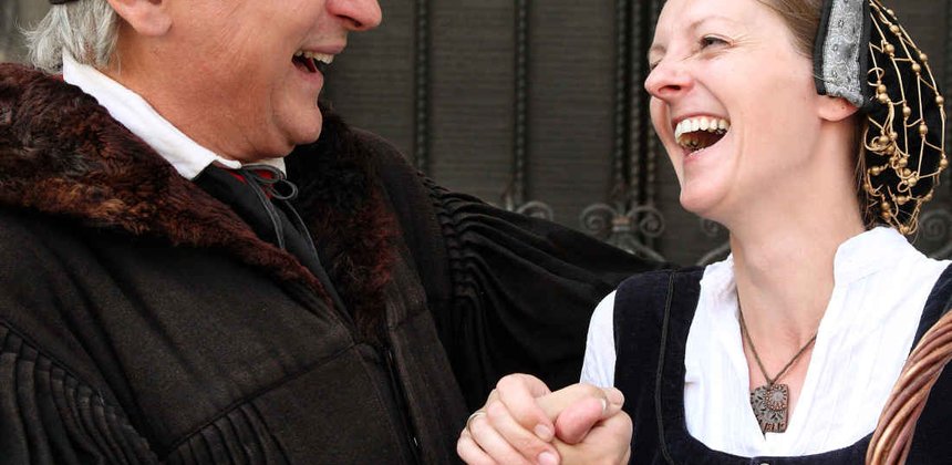 Gewandete Stadtführer Luthers & Katharina von Bora