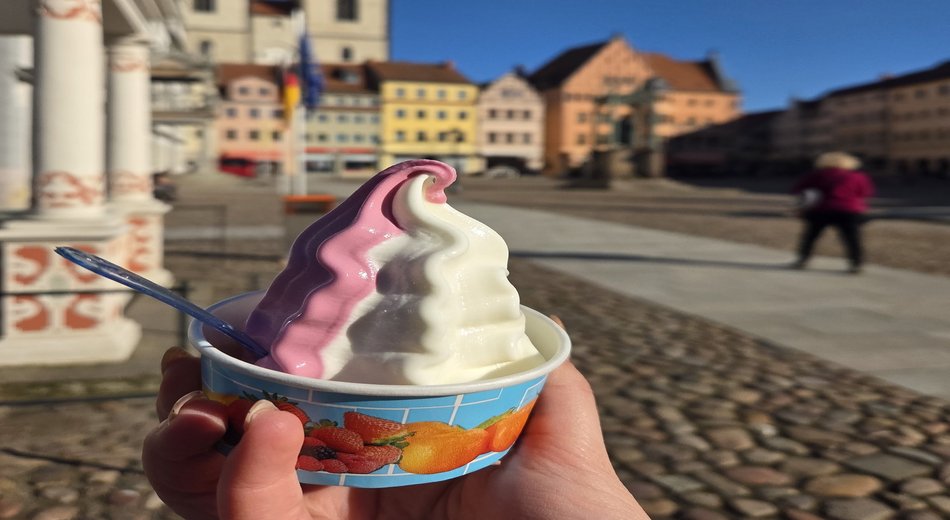 Softeis am Marktplatz