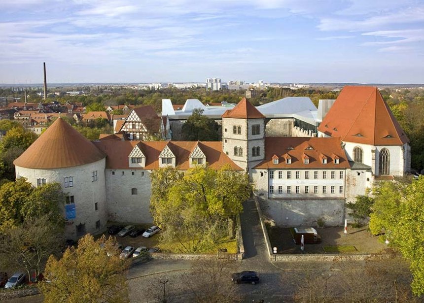 Blick auf die Moritzburg in Halle 