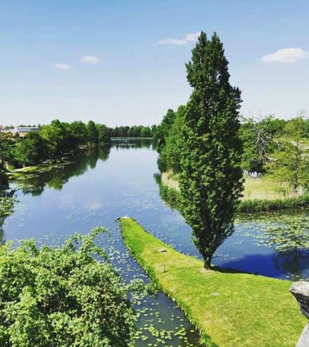 Wörlitzer See im Sonnenschein von der Villa Hamilton