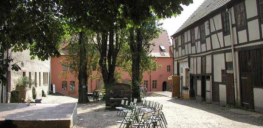 Aufbau des Hofkonzerts im Cranach-Hof