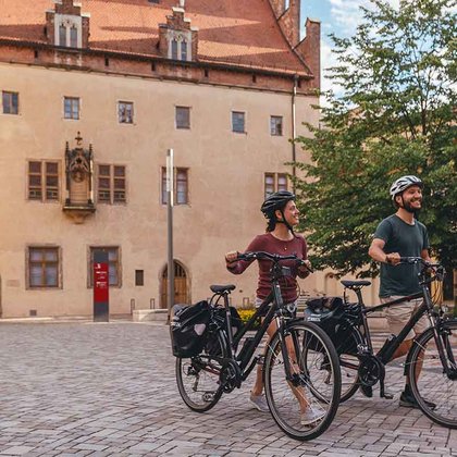 Radfahrer am Lutherhaus