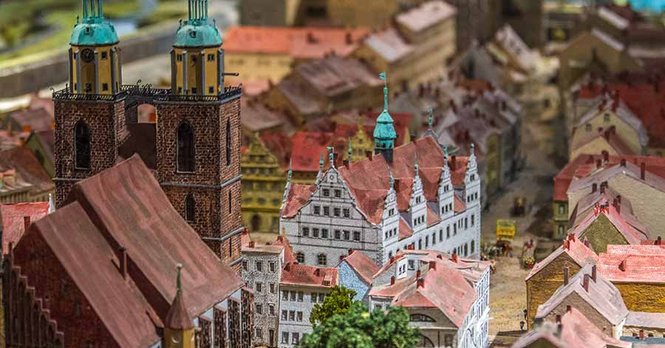 Miniatur Stadtmodell Marktplatz Wittenberg