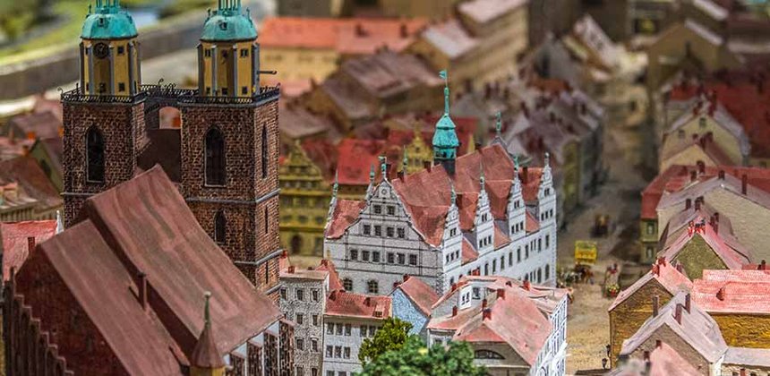 Miniatur Stadtmodell Marktplatz Wittenberg