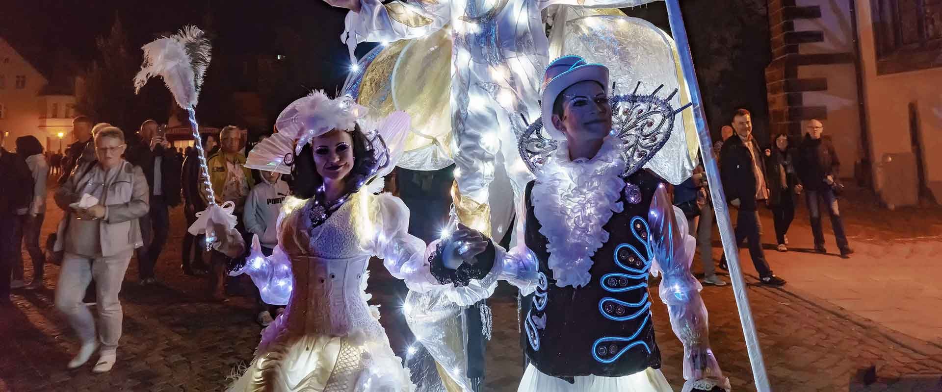 Lichtfiguren bei der Erlebnisnacht 2017